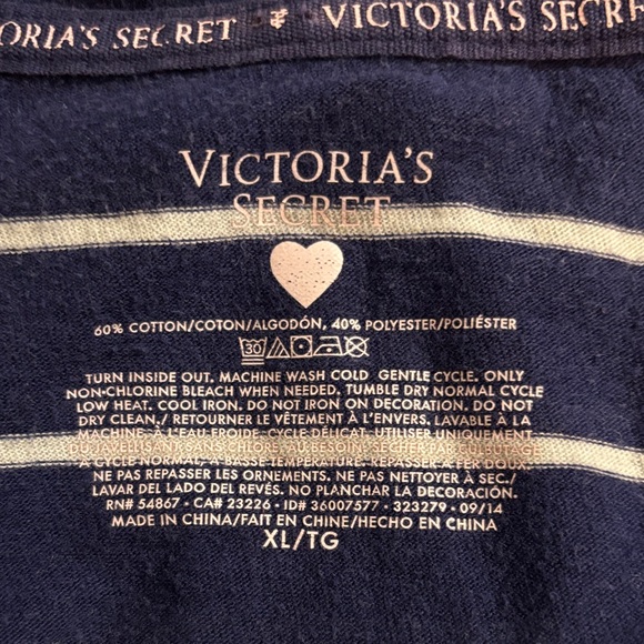 Victoria's Secret Navy and White Striped Pajama Top - Picture 4 of 4